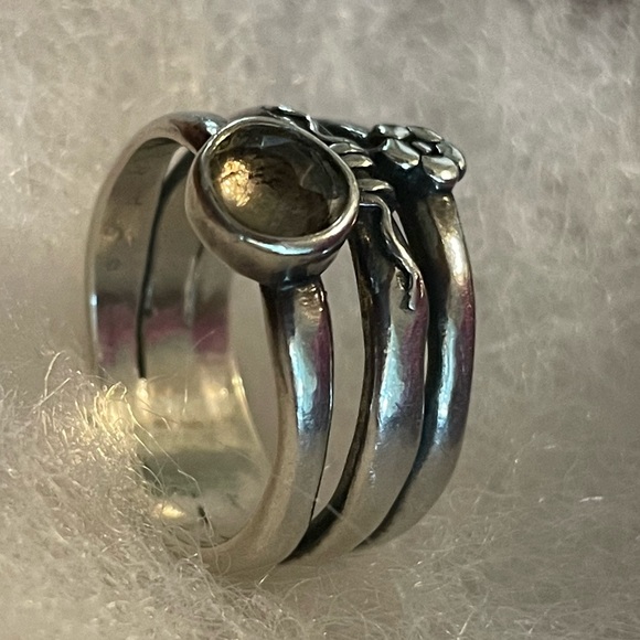 Silpada R1278 Flower and Swirl Smoky Quartz Ring SIZE 7 - Picture 6 of 16